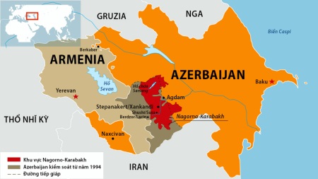 Vị trí vùng Nagorno-Karabakh (Ảnh Đồ họa SETA)